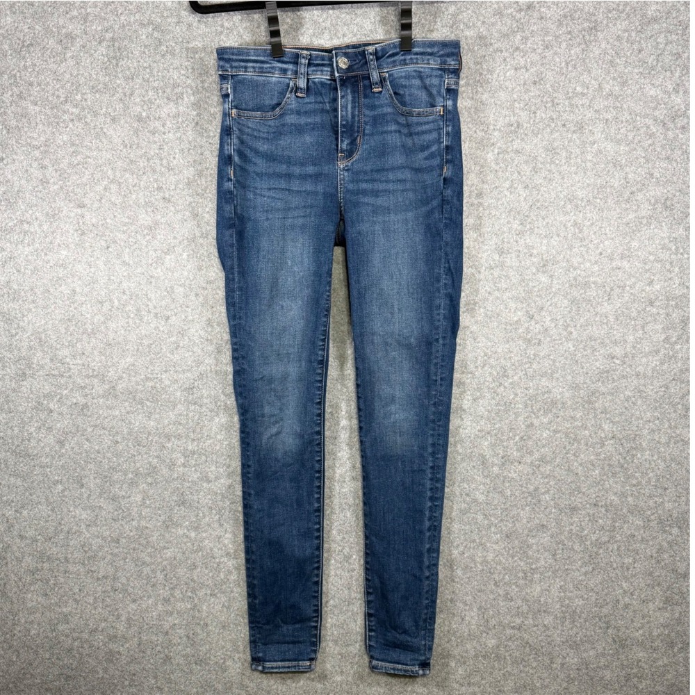 American Eagle Skinny Jeans Womens 2 Blue Next Level Stretch High Rise Denim